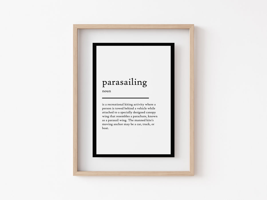 parasailing - Definition Print