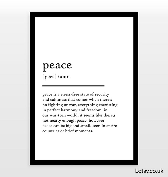 peace - Definition Print