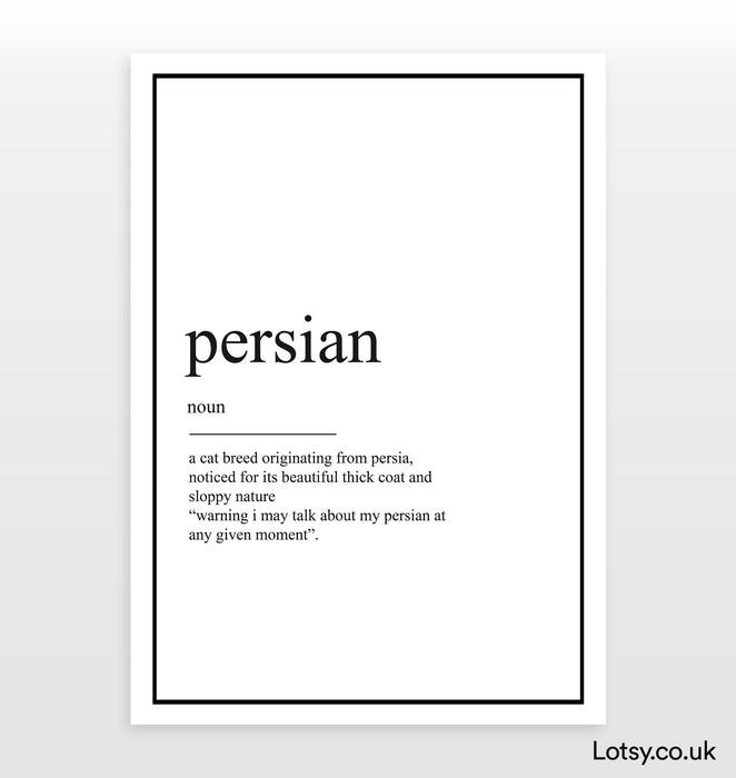 Persian Cat - Definition Print