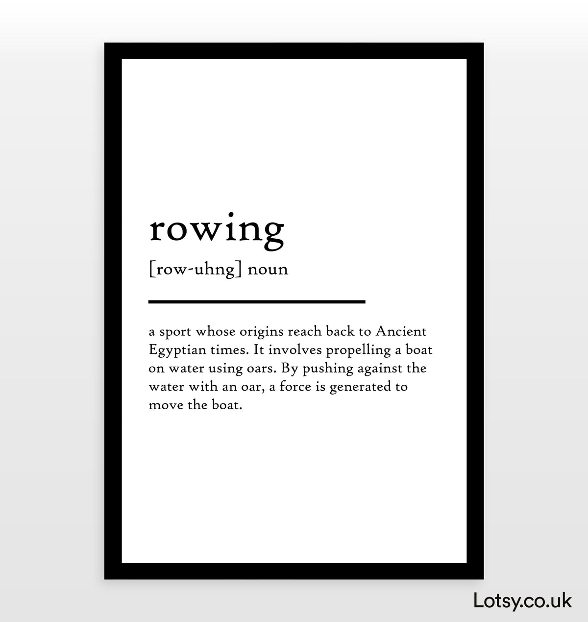 Rowing Definition Print — Lotsy.co.uk