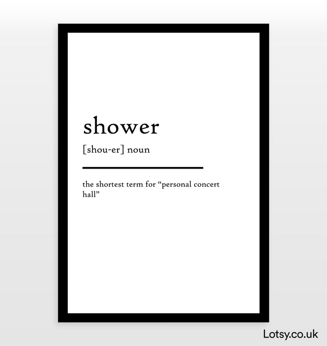 shower - Definition Print