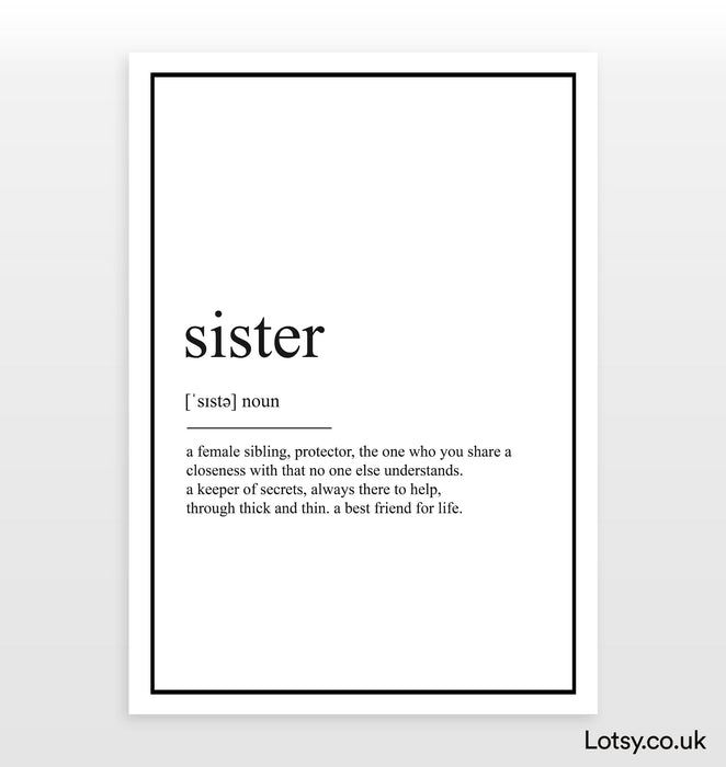 Sister - Definition Print