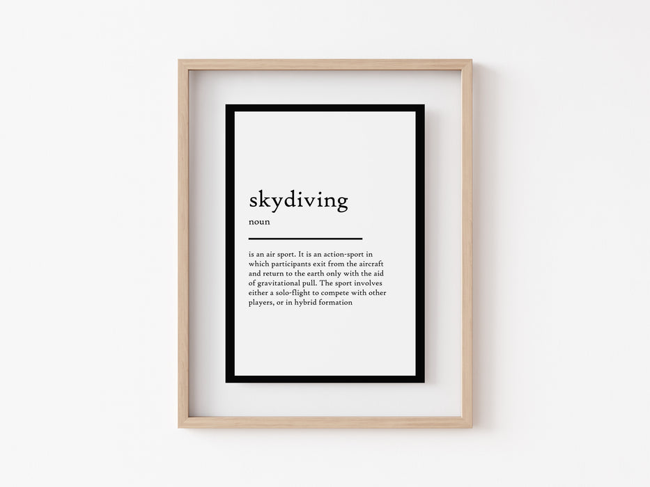 Skydiving - Definition Print