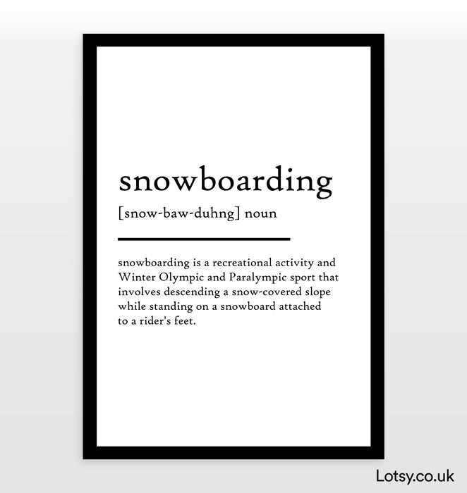 Snowboard - Impresión de definición
