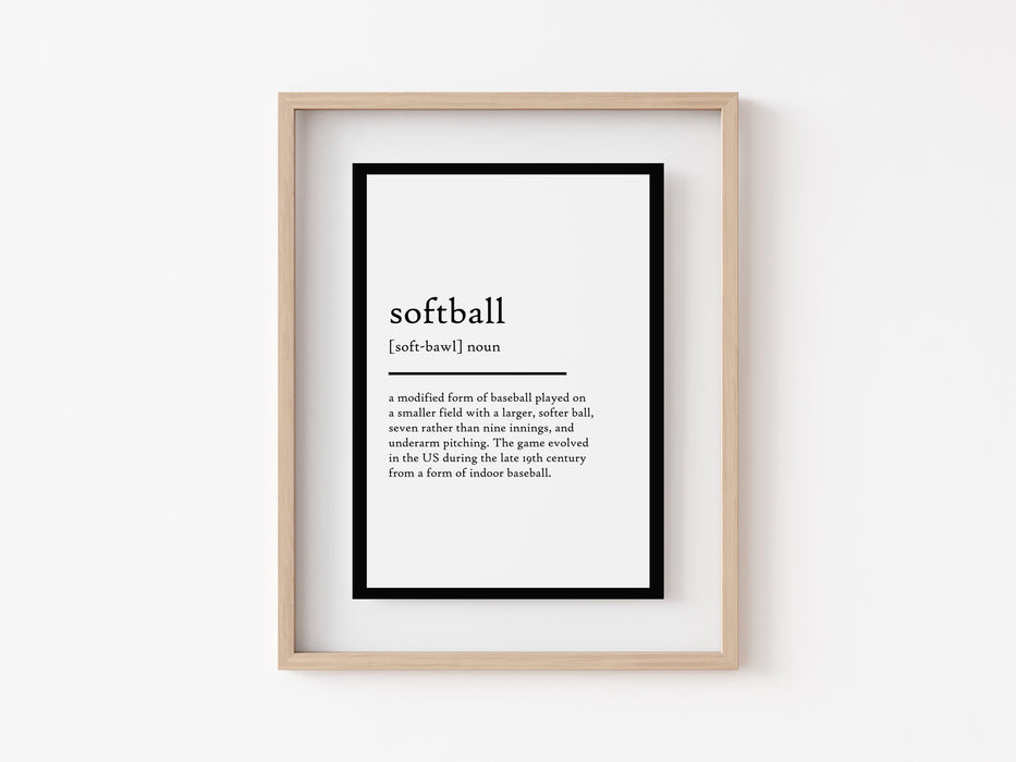 Softball - Definition Print