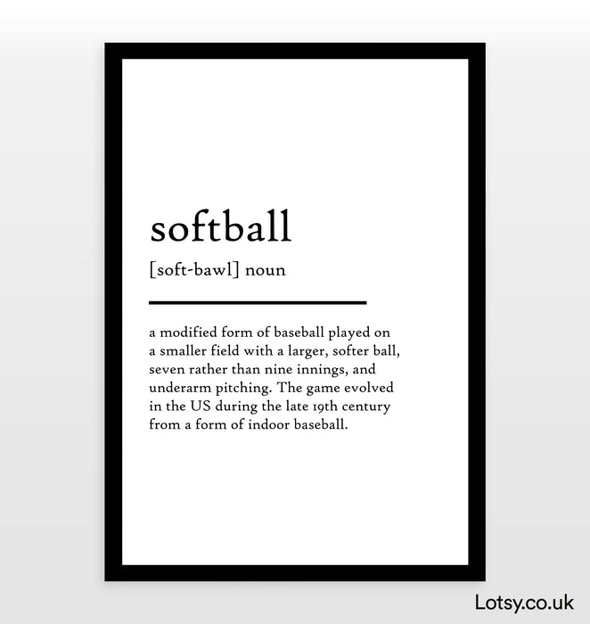 Softbol - Impresión de definición