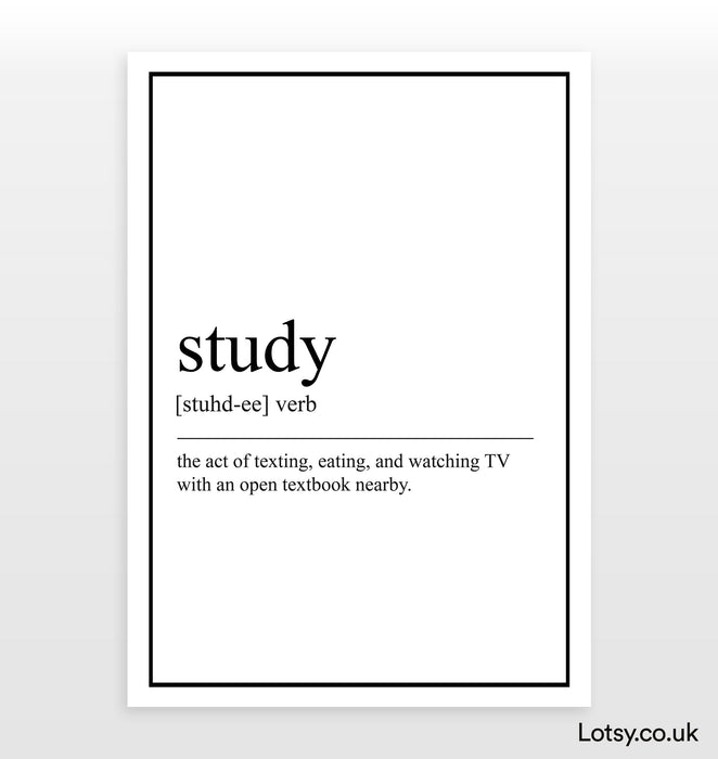 Study - Definition Print