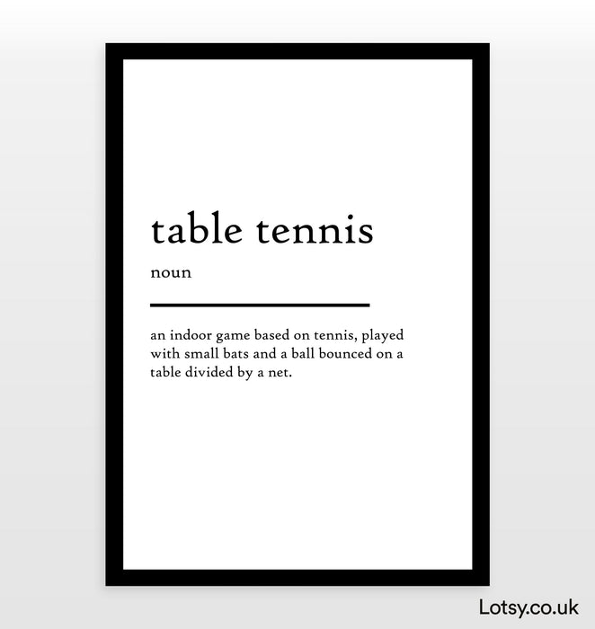 Table tennis - Definition Print