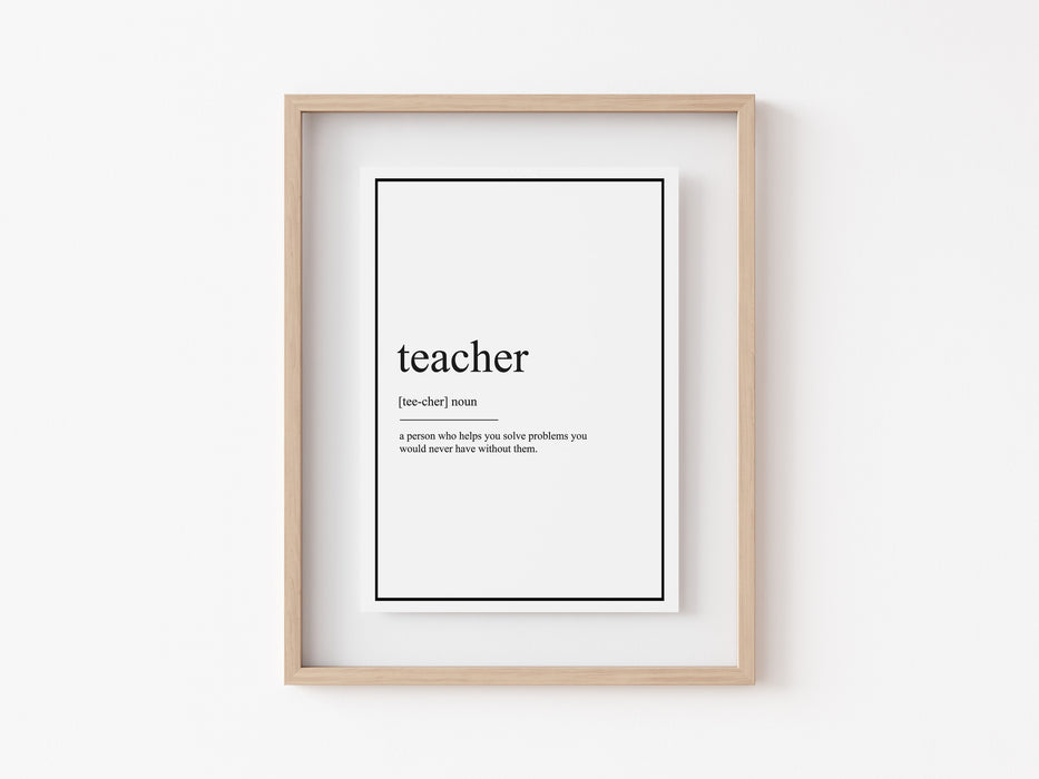 Teacher - Definition Print