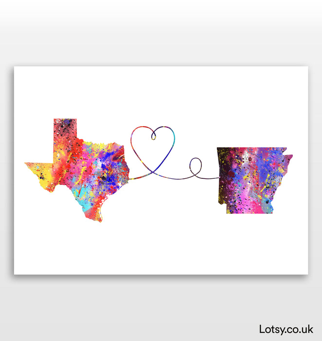 Texas a Arkansas