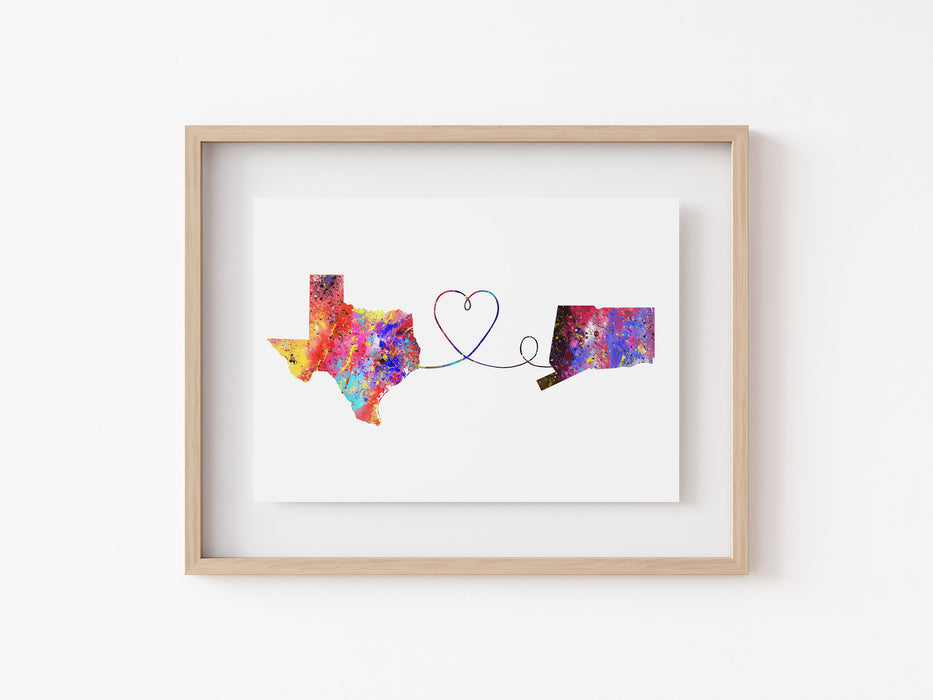 Texas to Connecticut Print