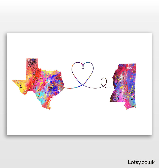 Texas to Mississippi Print