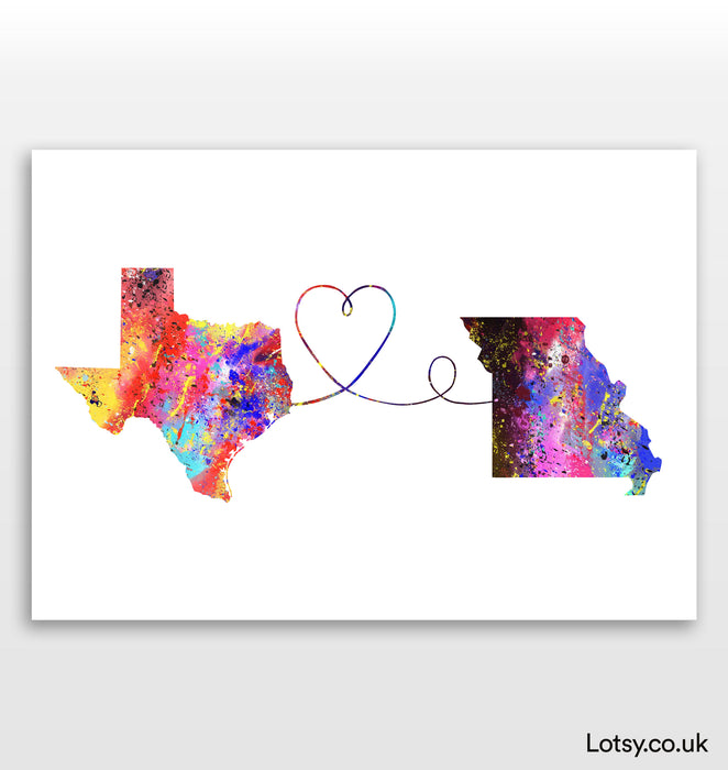 Texas to Missouri Print