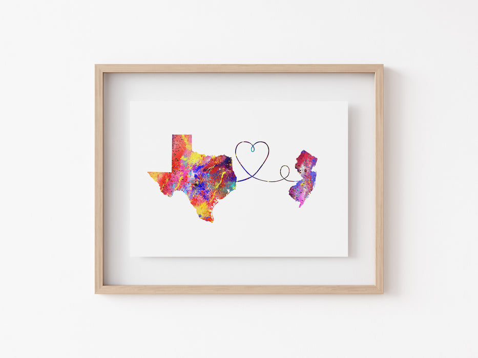 Texas to New Jersey Print
