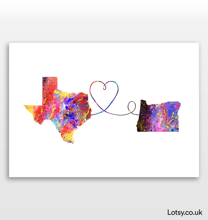 Texas to Oregon Print