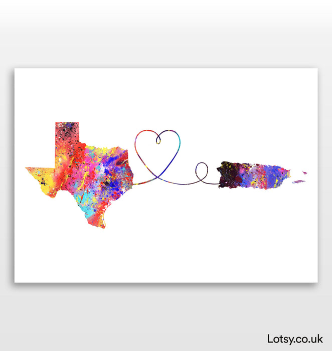 Texas to Puerto Rico Print