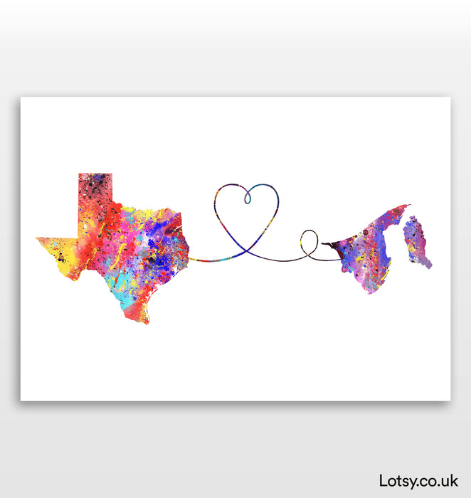 Texas to Brunei Print