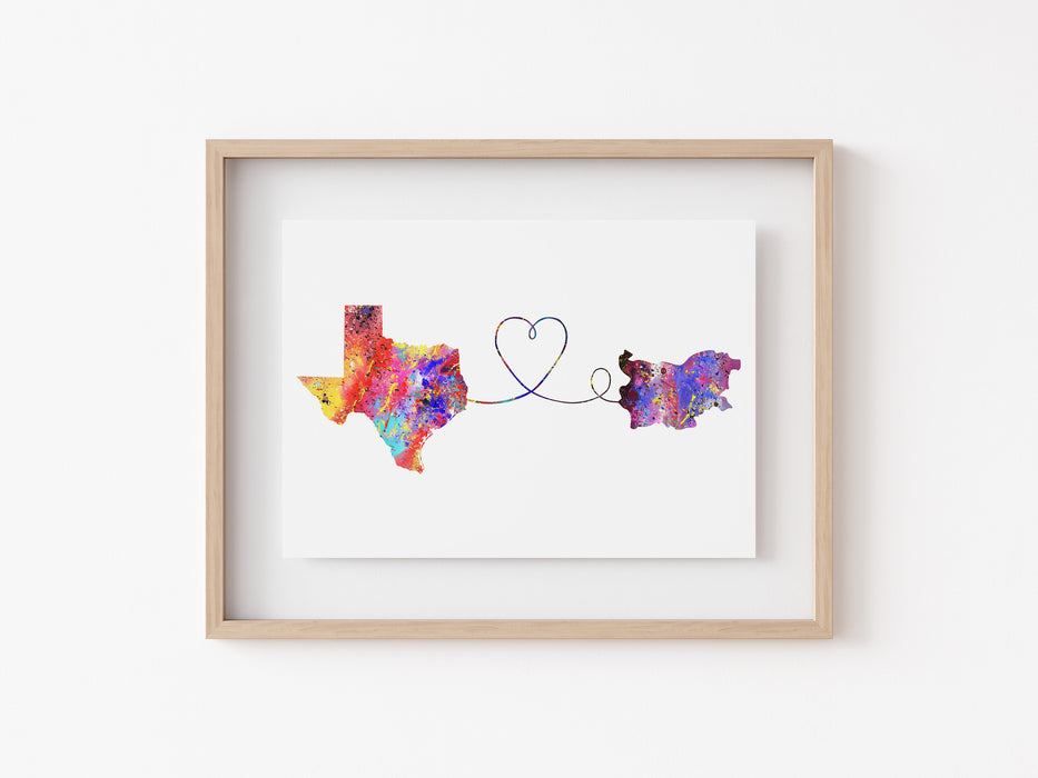 Texas to Bulgaria Print