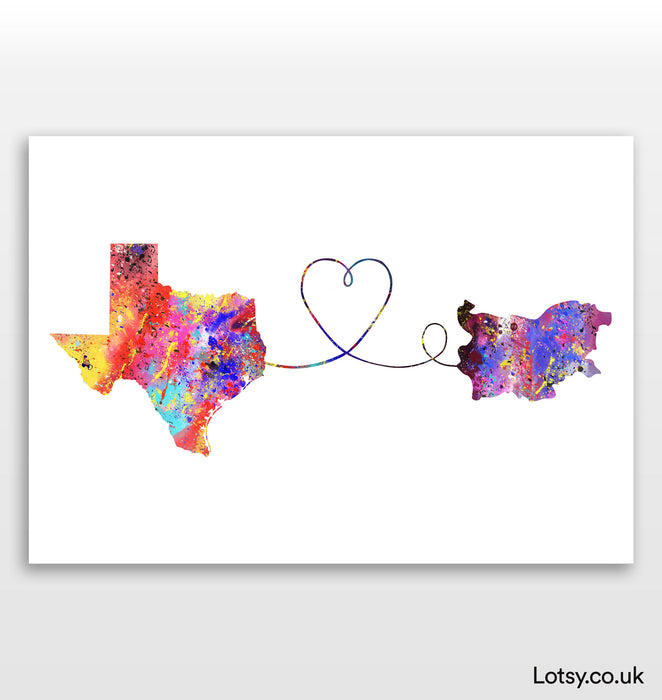 Texas to Bulgaria Print