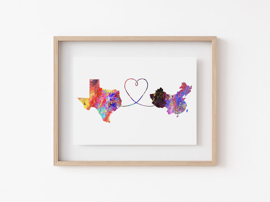 Texas to China Print