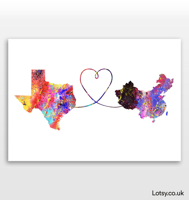 Texas to China Print