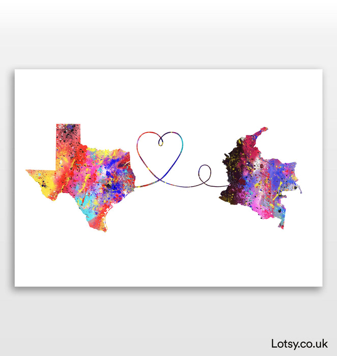 Texas to Colombia Print