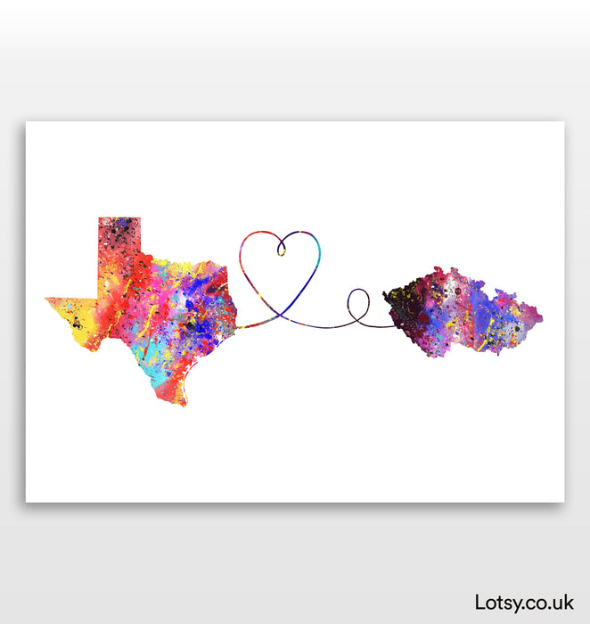 Texas to Czech Republic Print