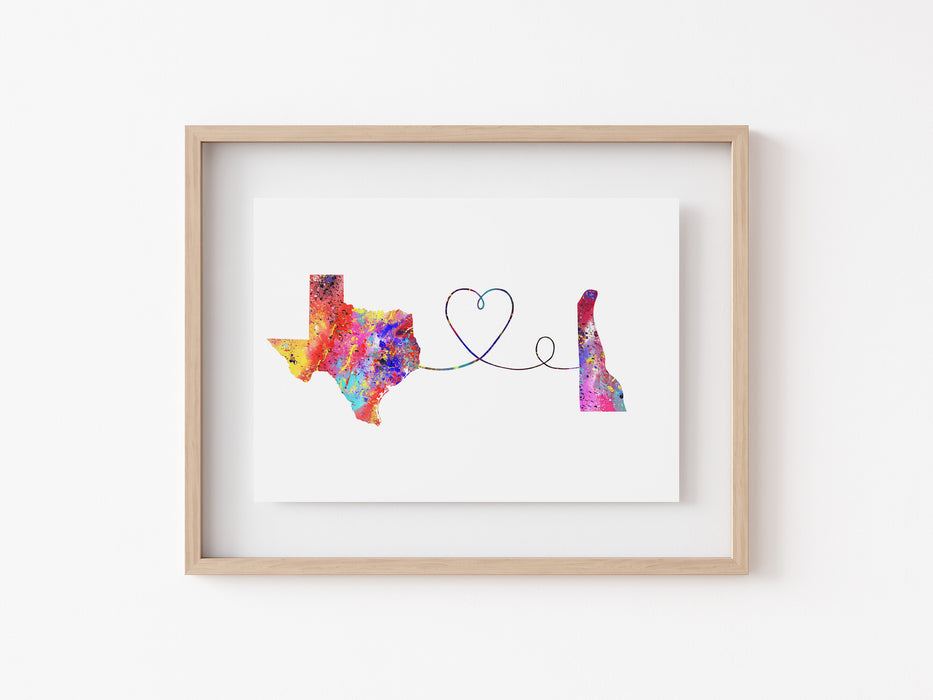 Texas to Delaware Print