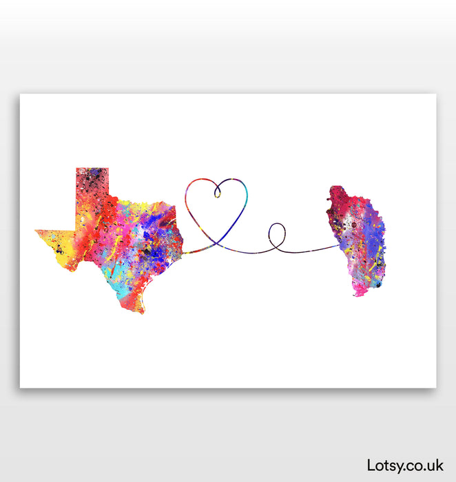 Texas to Dominica print