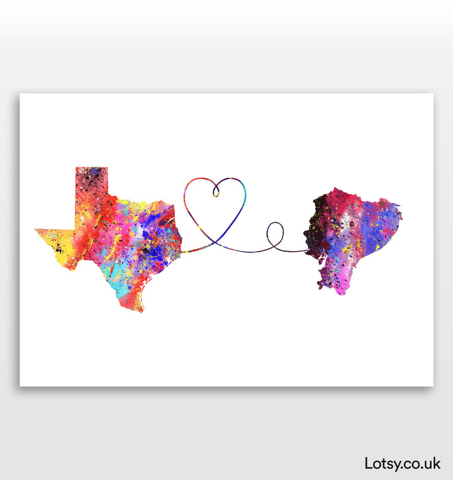 Texas to Ecuador print