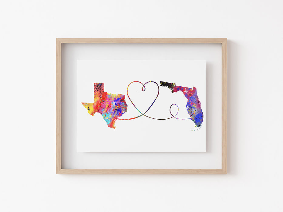 Texas to Florida print