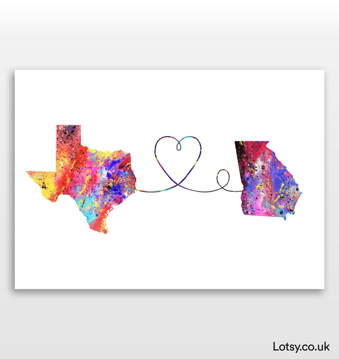 Texas to Georgia print