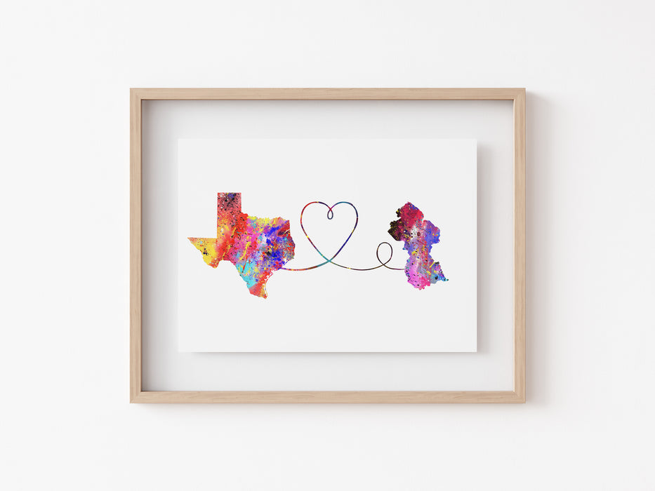 Texas to Guyana Print