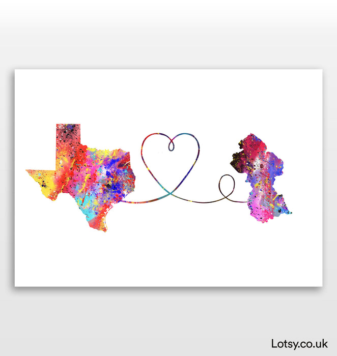 Texas to Guyana Print