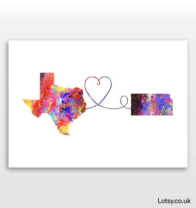 Texas to Kansas print