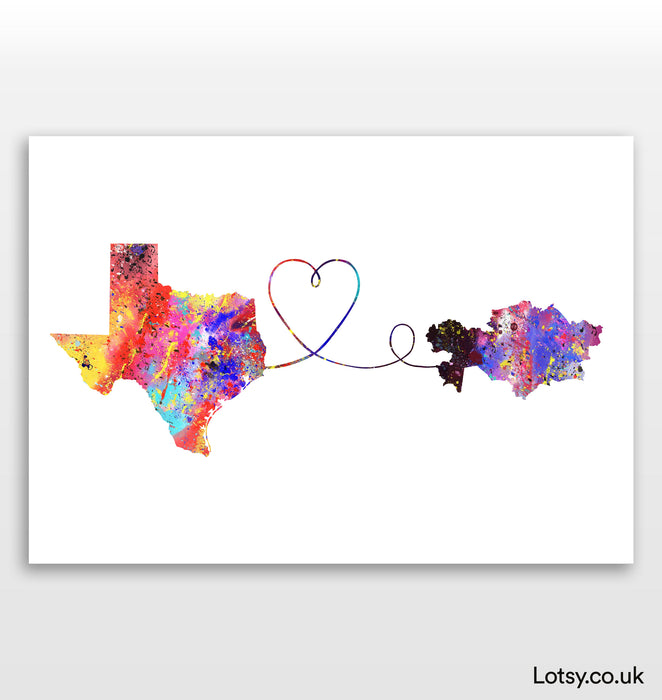 Texas to Kazakhstan Print