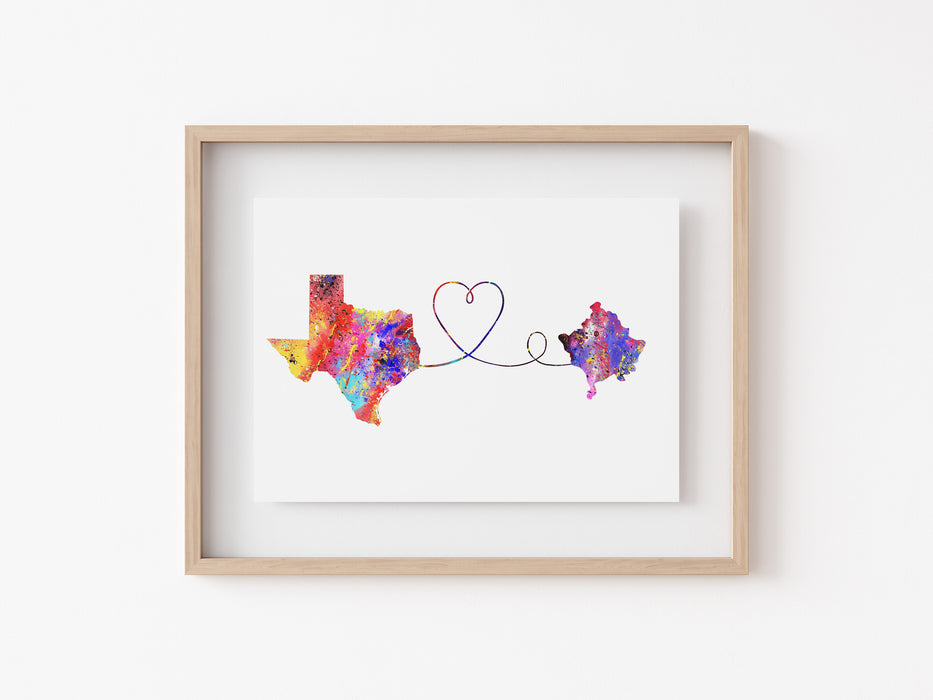 Texas to Kosovo Print