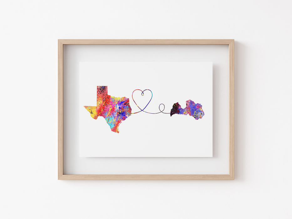 Texas to Latvia Print