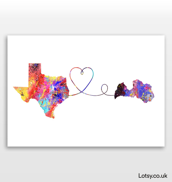 Texas to Latvia Print