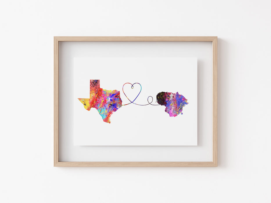 Texas to Luxembourg Print