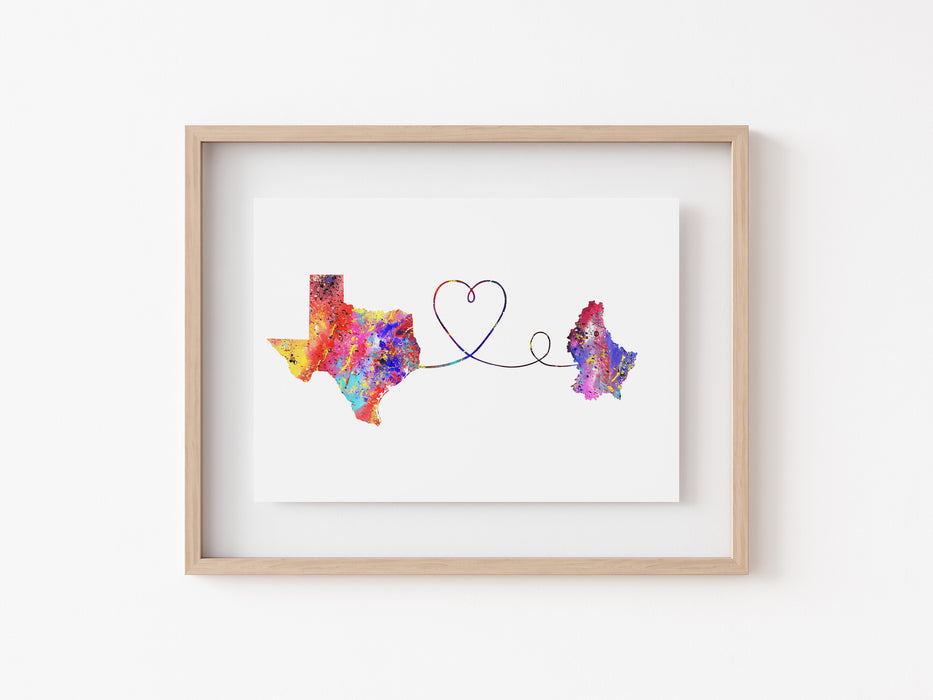 Texas to Luxembourg Print