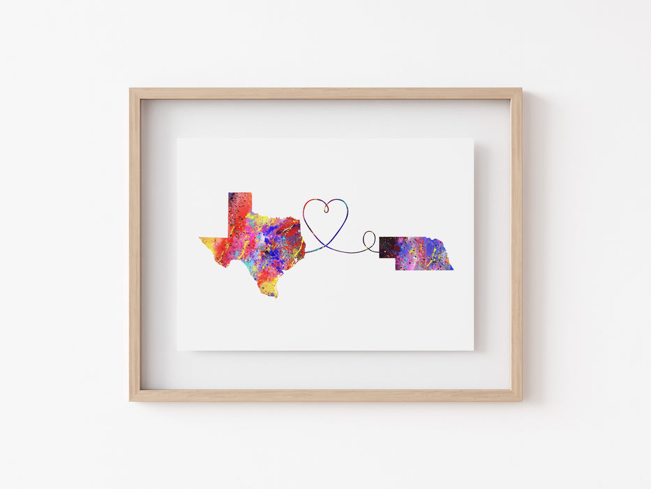 Texas to Nebraska Print