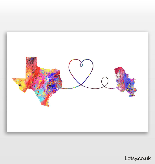 Texas to Serbia Print