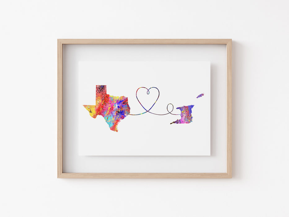 Texas to Trinidad and Tobago Print