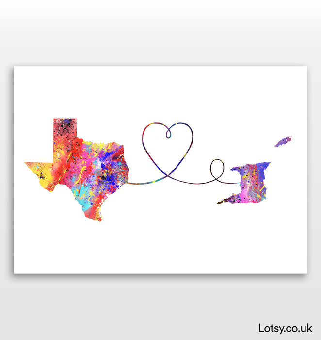 Texas to Trinidad and Tobago Print