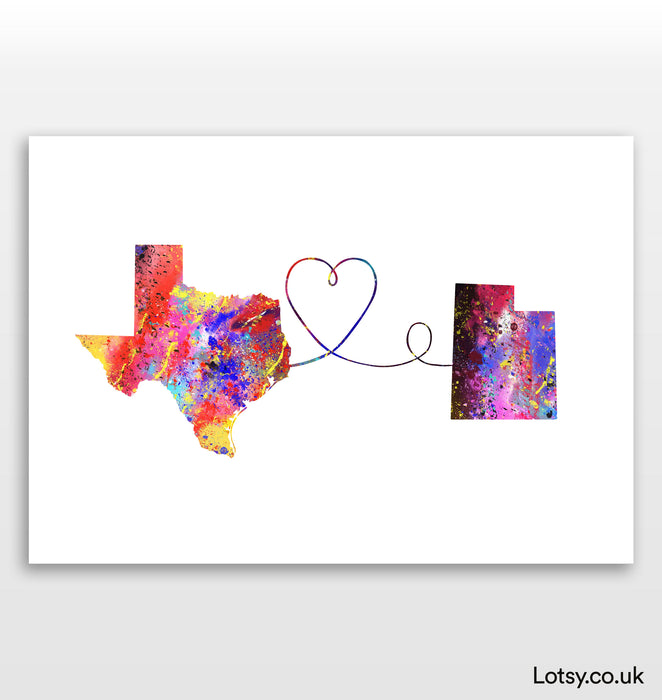 Texas to Utah Print