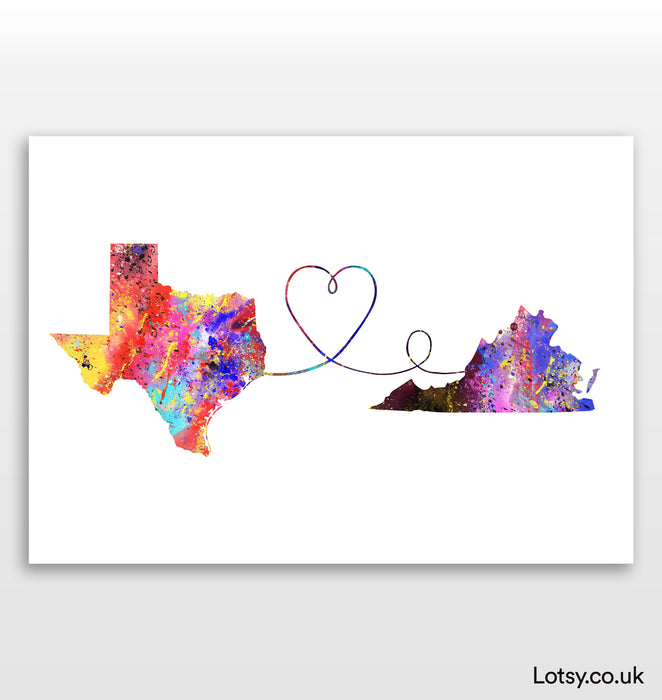 Texas to Virginia Print