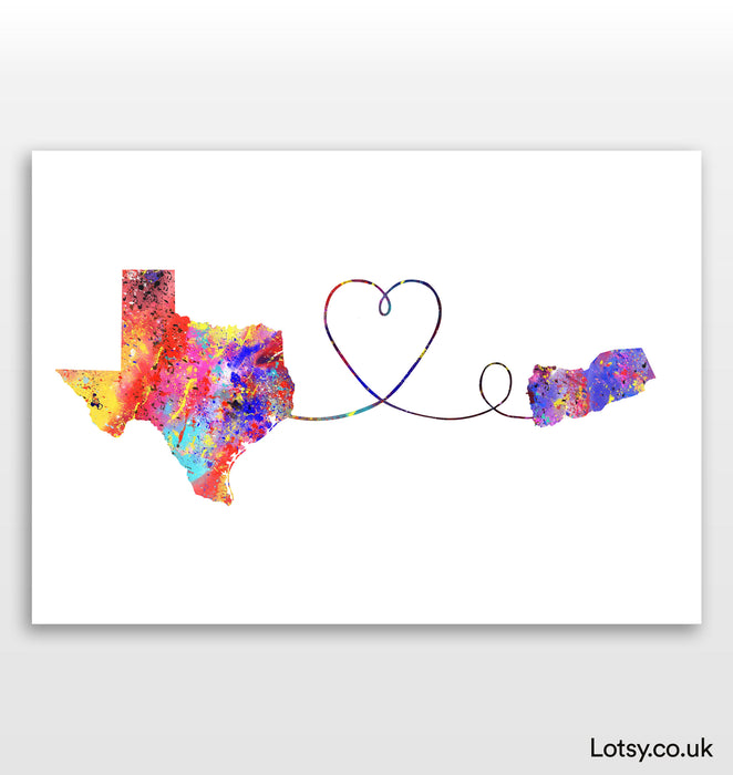 Texas to Zambia Print