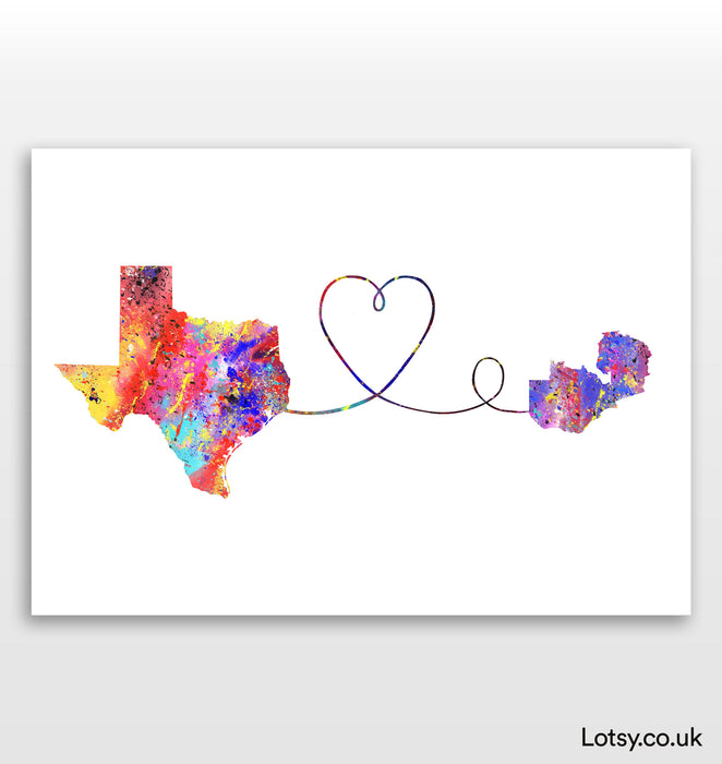 Texas to Zambia Print