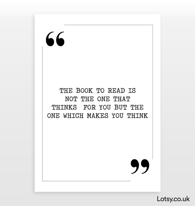 The book to read - Quote Print